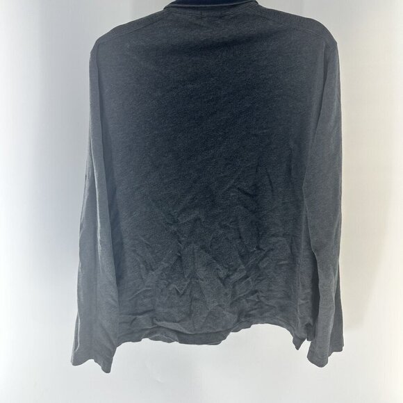 J.Crew Mens Grey & Navy Quarter-Zip Pullover Sweatshirt Size M - Picture 3 of 5